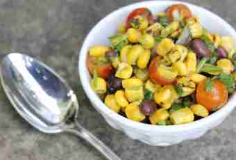 Recipes of salads with corn and peas